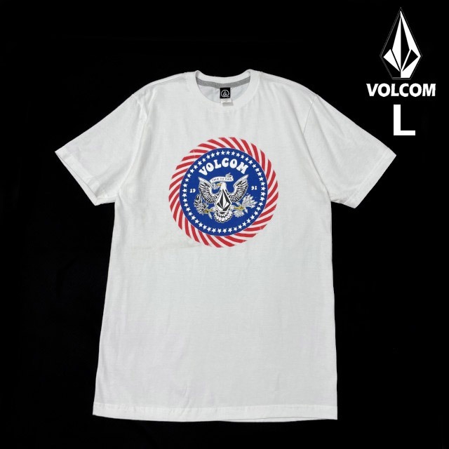 売切り【正規新品】VOLCOM ボルコム◆半袖 Tシャツ スケート サーフ ストーンロゴ 男女兼用(L)白 250617-B拍卖