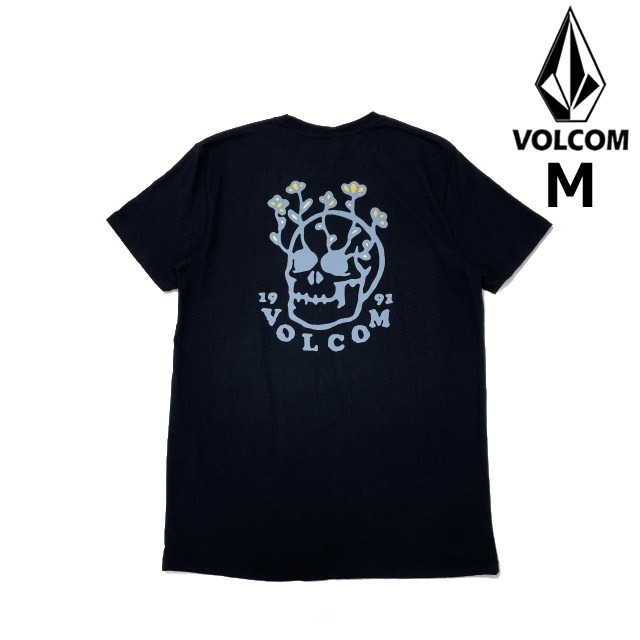売切り【正規新品】VOLCOM ボルコム◆半袖 Tシャツ スケート サーフ ストーンロゴ バックプリント 男女兼用(M)黒 250617-B拍卖