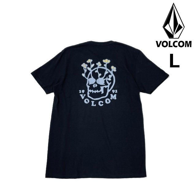 売切り【正規新品】VOLCOM ボルコム◆半袖 Tシャツ スケート サーフ ストーンロゴ バックプリント 男女兼用(L)黒 250617-B拍卖