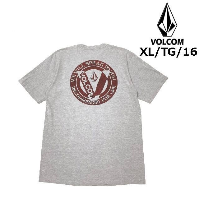 売切り【正規新品】VOLCOM ボルコム◆半袖 Tシャツ スケート サーフ ストーンロゴ バックプリント 男女兼用(XL)グレー 250617拍卖