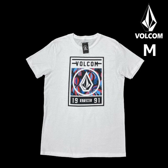 売切り【正規新品】VOLCOM ボルコム◆半袖 Tシャツ スケート サーフ ストーンロゴ 男女兼用(M)白 250617-B拍卖