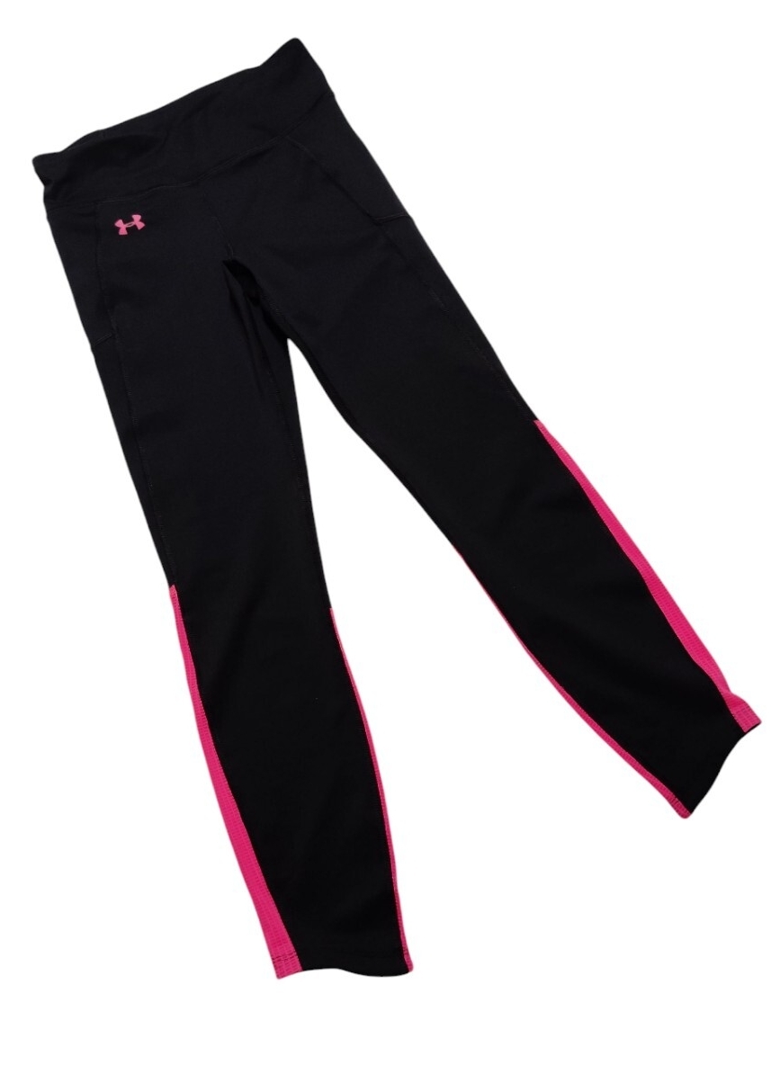 (sp95)UNDERARMOR アンダーアーマー  レギンス  パンツ  スパッツ  ブラック/ショッキングピンク レディース サイズMD拍卖