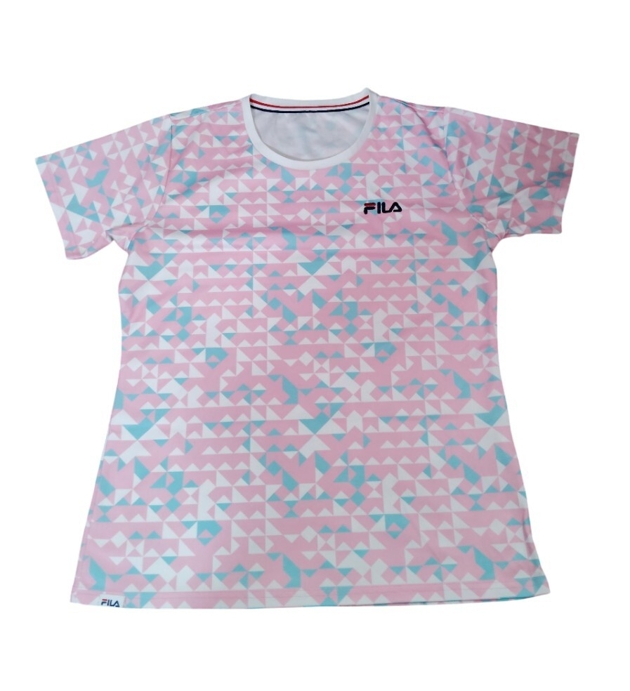 (sp52) FILA フィラ 半袖Tシャツ ピンク系 Lサイズ レディース  テニス スポーツウェア Tシャツ 匿名配送拍卖