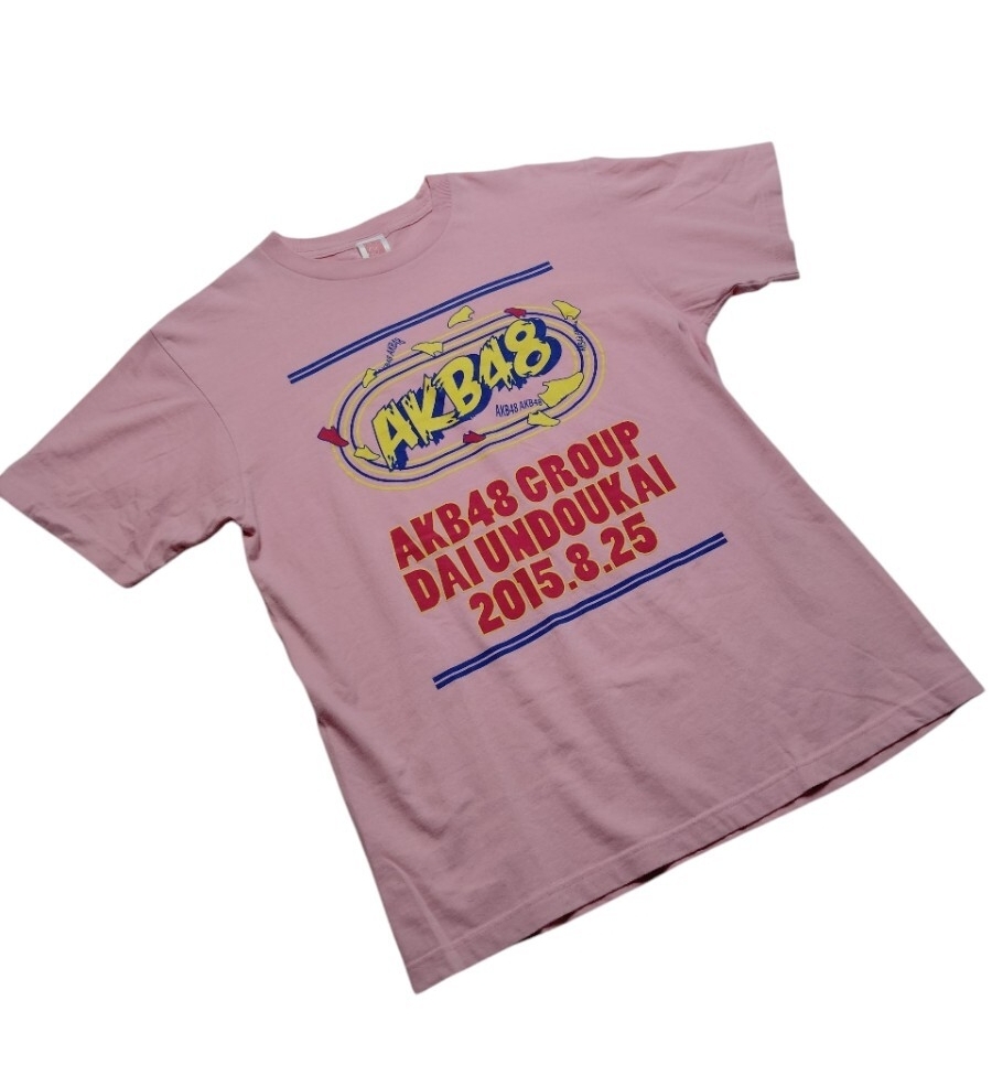 (sp100)AKB48  Tシャツ  半袖  ピンク メンズ サイズL 匿名配送拍卖