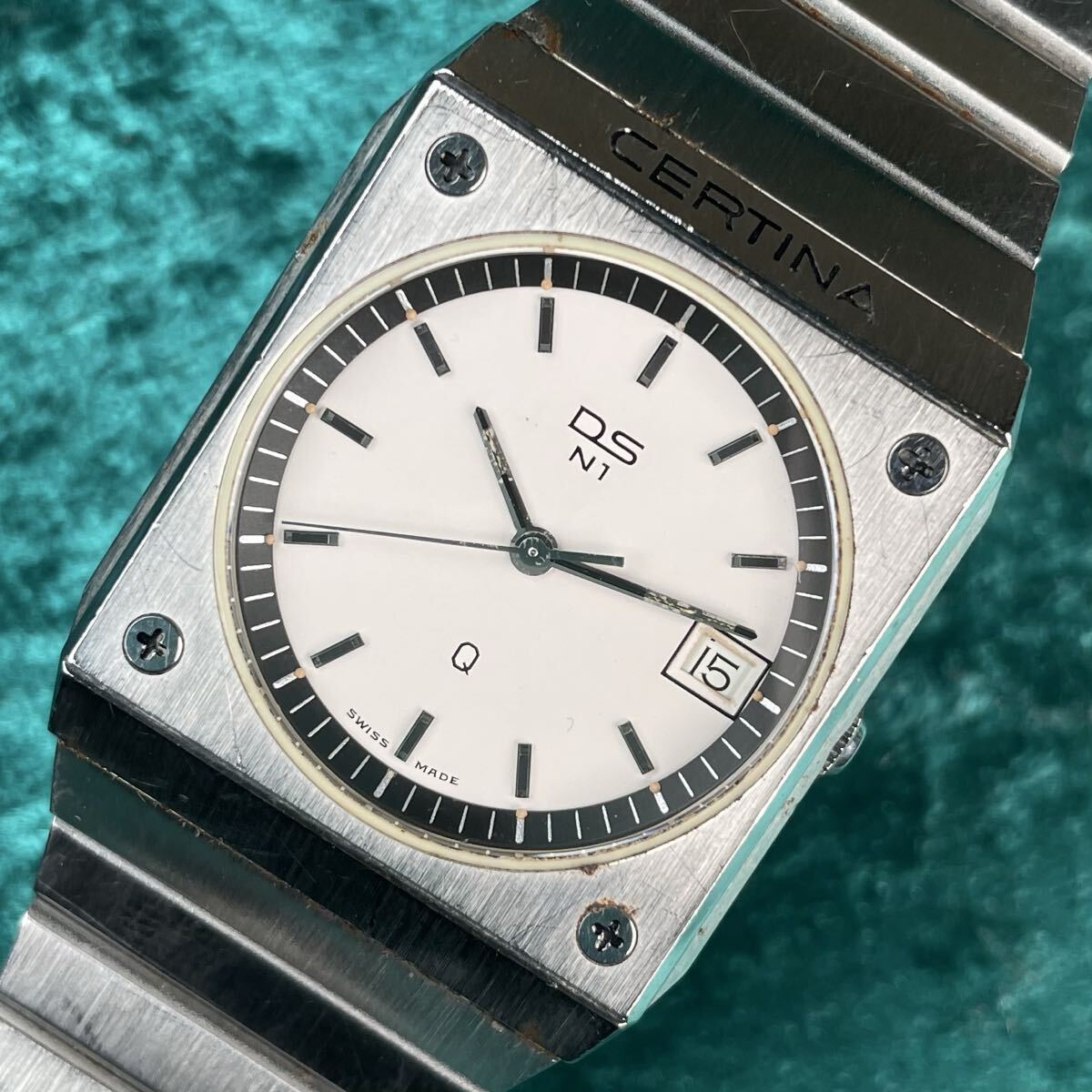 ビンテージ CERTINA DS N1 サーチナ 194 7000 41 メンズ QZ ホワイトダイヤル 綺麗 ガラスキズ無し オリジナルブレス拍卖