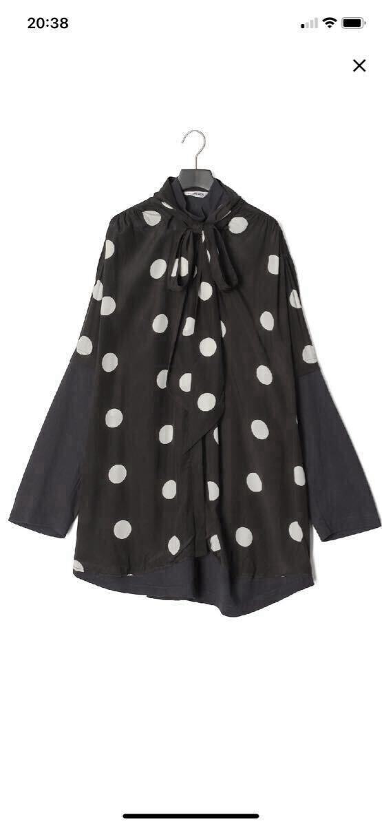 未使用 バレンシアガ ブラウス ワンピース ブラック ドット柄 黒 ブラウス シャツ拍卖