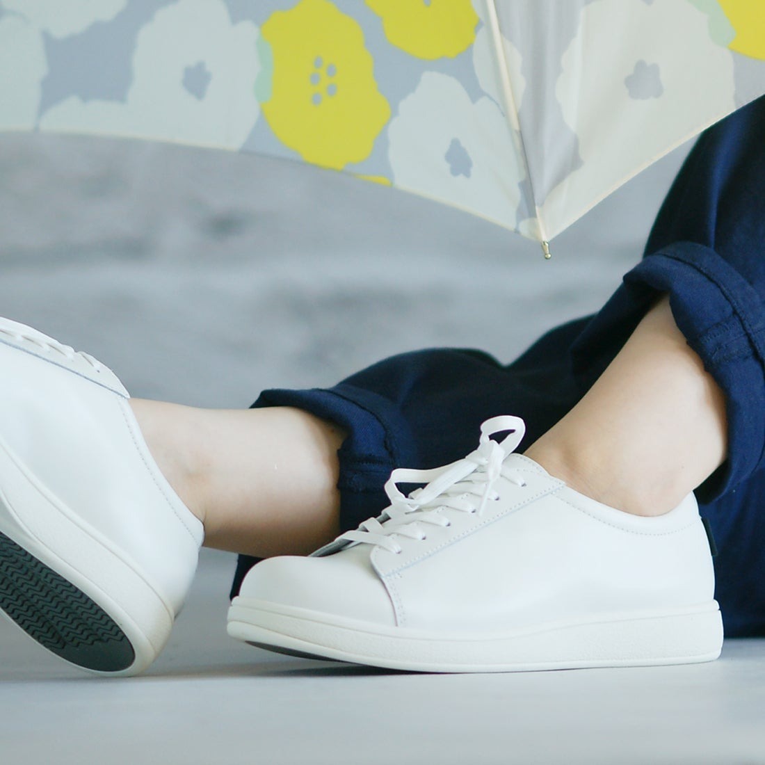 TOP DRY/トップドライ/GORE-TEX/ゴアテックス/レイン対応 レザースニーカー/AF7300/トリプルホワイト/レースアップ/24.0cmEEE拍卖