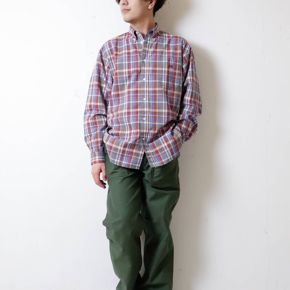 THE NORTH FACE/ザ ノースフェイス/ロングスリーブマドラスシャツ/ユニセックス/NR12431/チェックシャツ/長袖/ロゴ刺繍/XL/ボタンダウン拍卖