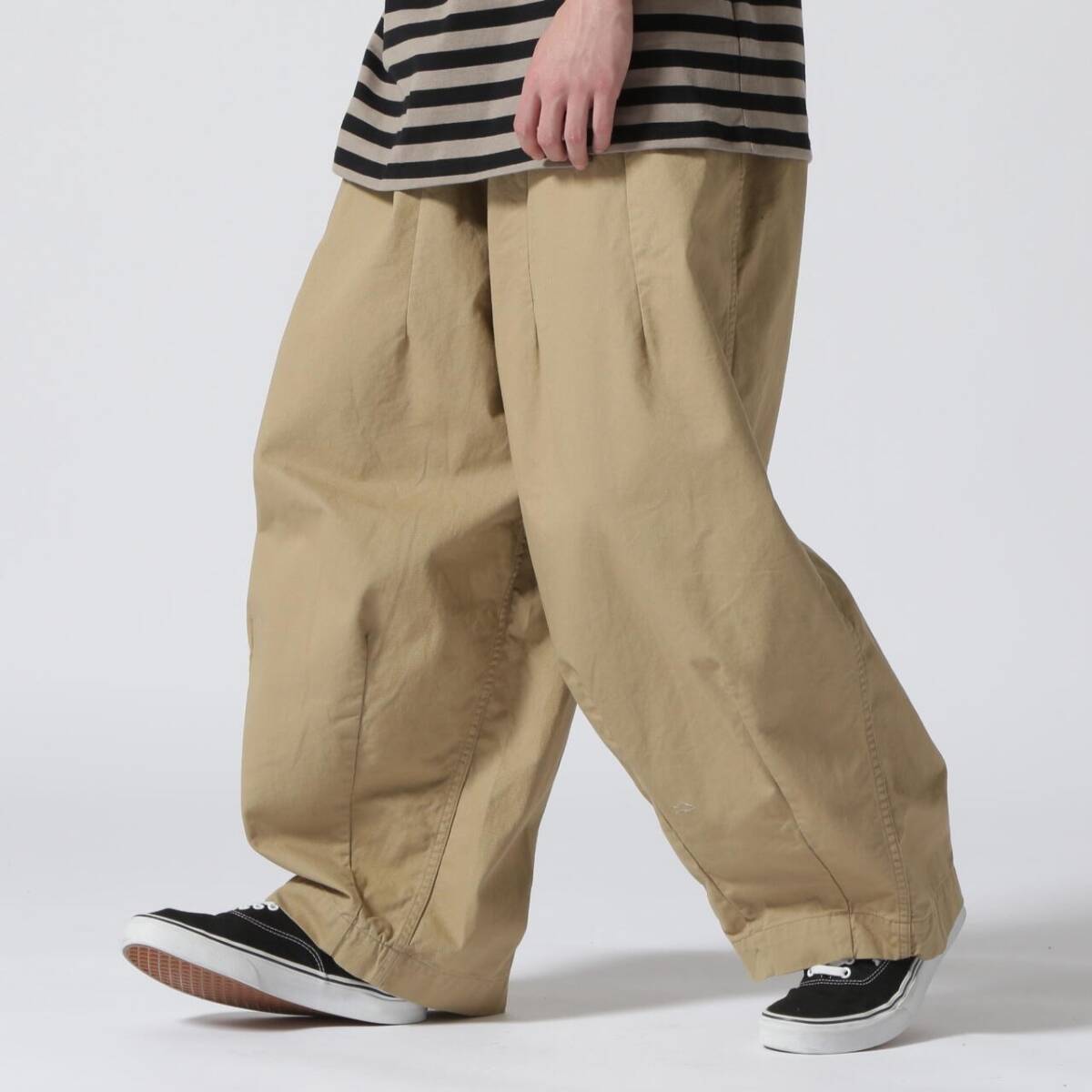 Needles/ニードルズ/ニードルス/H.D.PANT-Military/ヒザデルパンツ/ミリタリー/チノトラウザーズ/ワイドテーパード/ベージュブラウン系拍卖