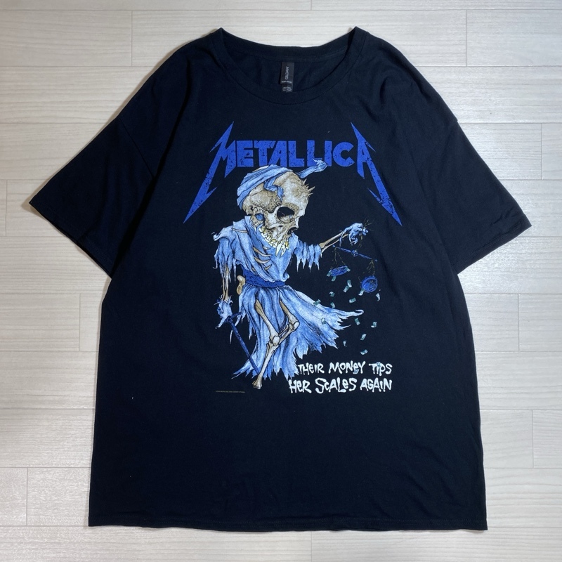 METALLICA/メタリカ/両面スカルプリント バンドTシャツ/ドクロ/ロックT/ヘヴィメタルT/ユニセックス/GILDANボディ/洋楽/XLサイズ拍卖