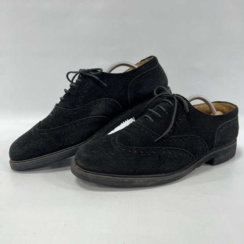 REGAL/リーガル/ウイングチップ/スウェードドレスシューズ/メダリオン/SNOWHOLDソール/26 1/2 /ビジネスシューズ/ブラック/拍卖