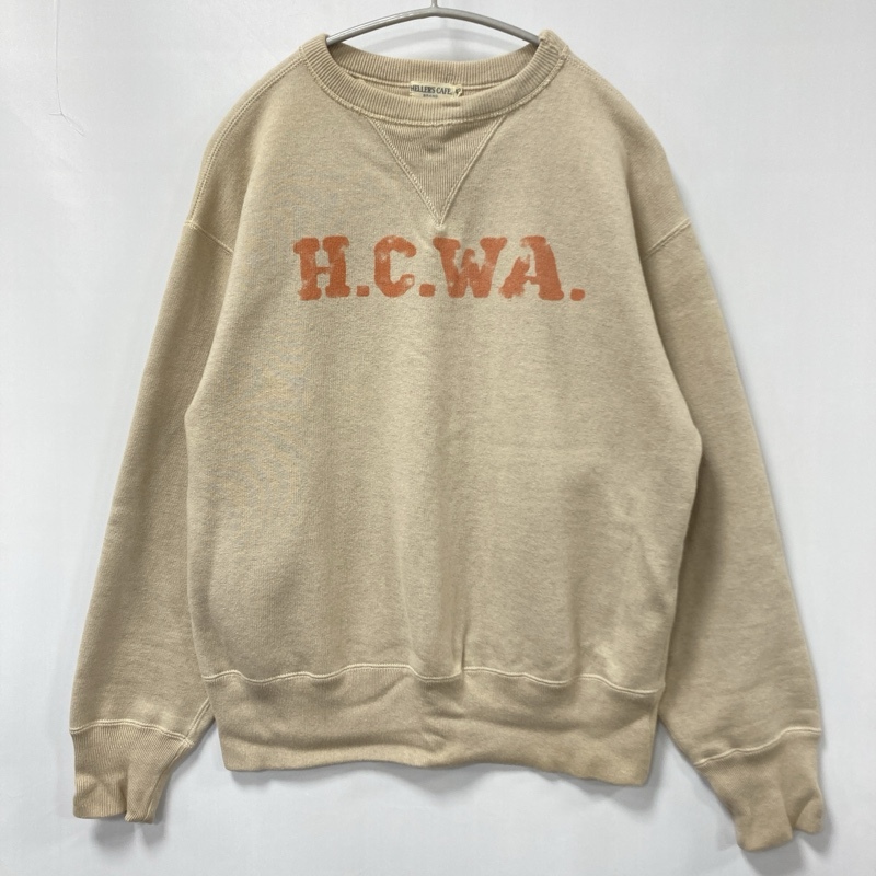 HELLER'S CAFE/ヘラーズカフェ/WAREHOUSE/ウエアハウス/H.C.WA.染み込みプリント/スウェット/両面はめ込みV字ガゼット/フリース裏地/42拍卖