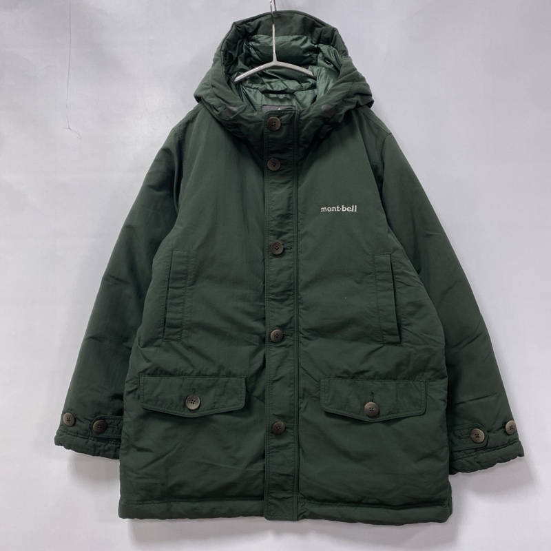 mont-bell/モンベル/K's ダウンハスキーコート/1101515/フーデッドダウンジャケット/150cm/マルチポケット/軽量/グリーン拍卖