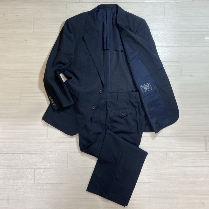 Burberrys/バーバーリーズ/BURBERRY/バーバリー/フォーマルストライプ セットアップシングルスーツ/2Bジャケット+2タックスラックス拍卖
