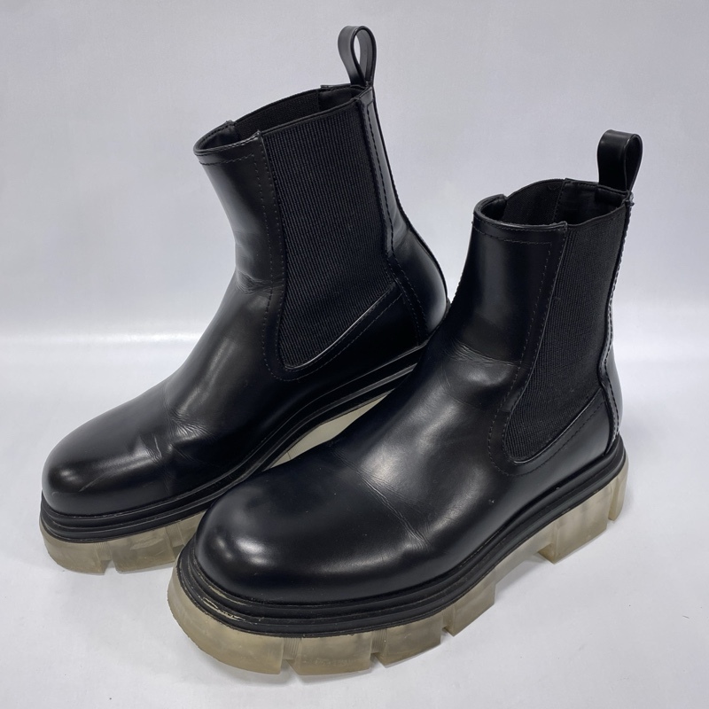 ZARA/ザラ/INTERIOR LINED THICK SOLE BOOTS/ボリュームクリアソール サイドゴアブーツ/サイズ44(28.0cm前後)/ショートブーツ拍卖