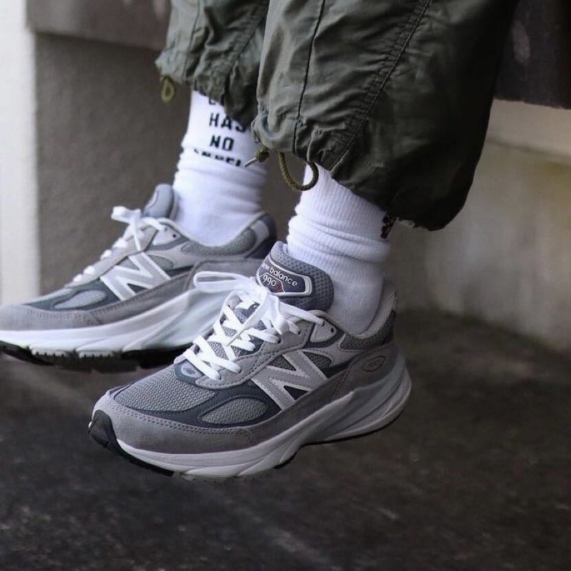 New Balance/ニューバランス/USA製/990V6/スウェード×ナイロンメッシュアッパー/ローカットスニーカー/N990GL6/グレー/27.5cm拍卖