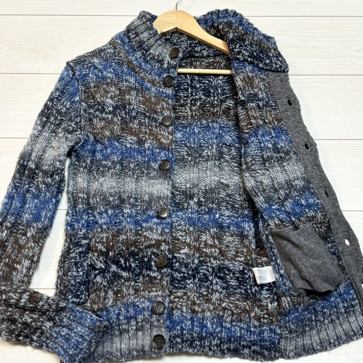 極美品/S(44)サイズ相当●DOLCE&GABBANA ドルチェ&ガッバーナ カーディガン グラデーション ボーダー アルパカ ニット ハイネック アウター拍卖