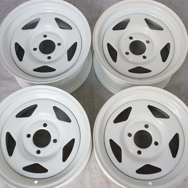 ワイドリム 鉄チン ホワイト 13インチ 7J 7.0J +25 4H 100 4本セット アウトレット特価 (W2435+S)拍卖