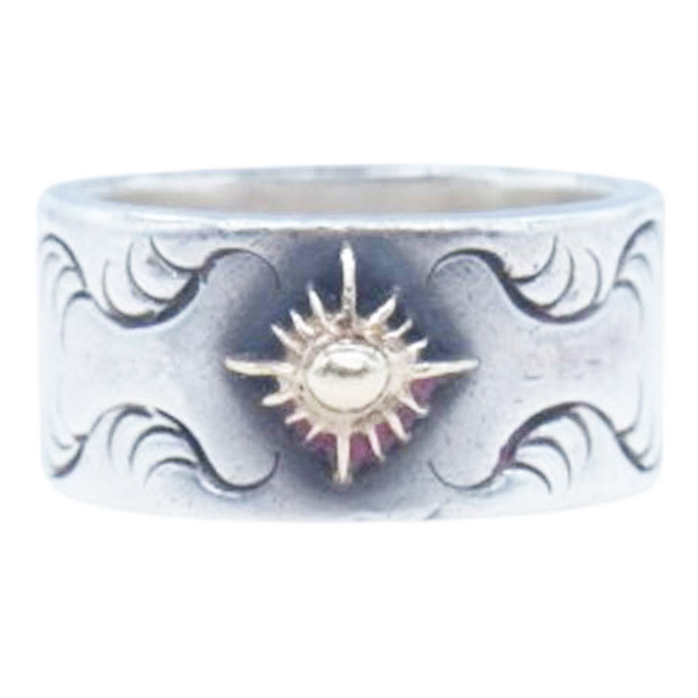 ARIZONA FREEDOM アリゾナフリーダム R-10b K18太陽神 唐草 シルバーリング シルバー系 22号【中古】拍卖