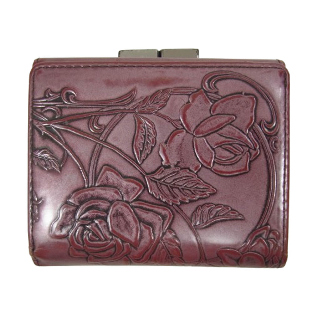 JEAN-PAUL GAULTIER ジャンポールゴルチエ NEW ROSE ニューローズ 三つ折り財布 ウォレット ワインレッド系【中古】拍卖