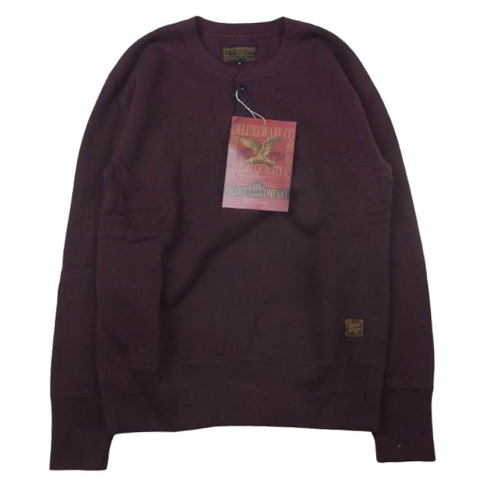 DELUXE デラックス S106P OPEN NECK オープンネック ヘンリーネックモデル スウェットシャツ ワインレッド系【美品】【中古】拍卖