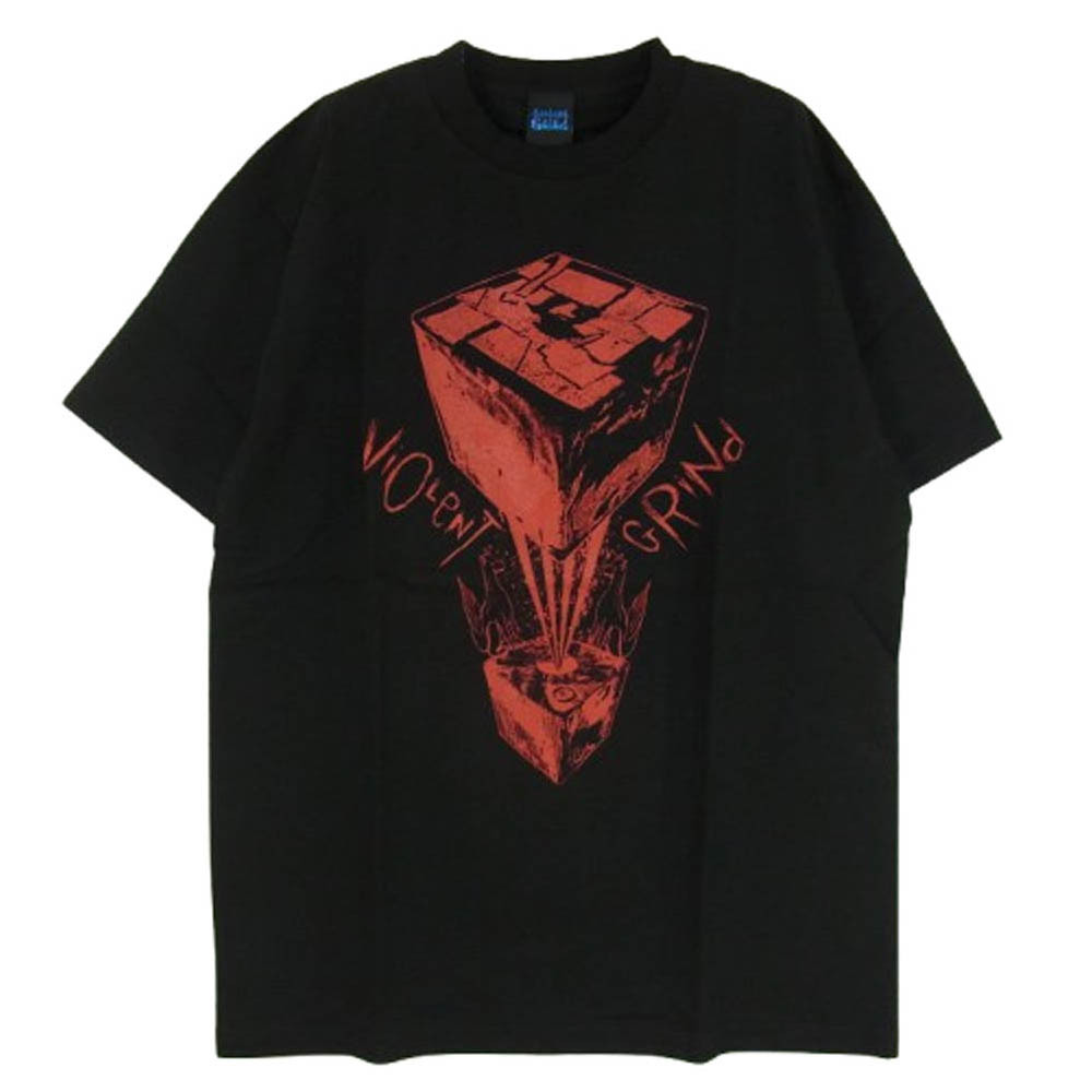 バイオレント グラインド VIOLENT GRIND フロント プリント ロゴ 半袖 Tシャツ ブラック系 L【極上美品】【中古】拍卖