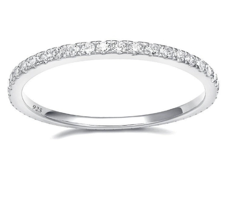 1mm幅 フルエタニティリング エタニティリング 人工ダイヤモンド 6.5号 プラチナ拍卖