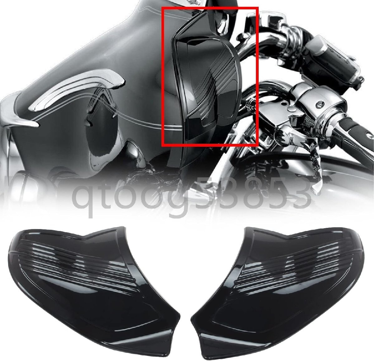 クローム ブラック バットウィング インナー フェアリング カバー ハーレー ツーリング エレクトラ ストリート グライド 96-13用拍卖