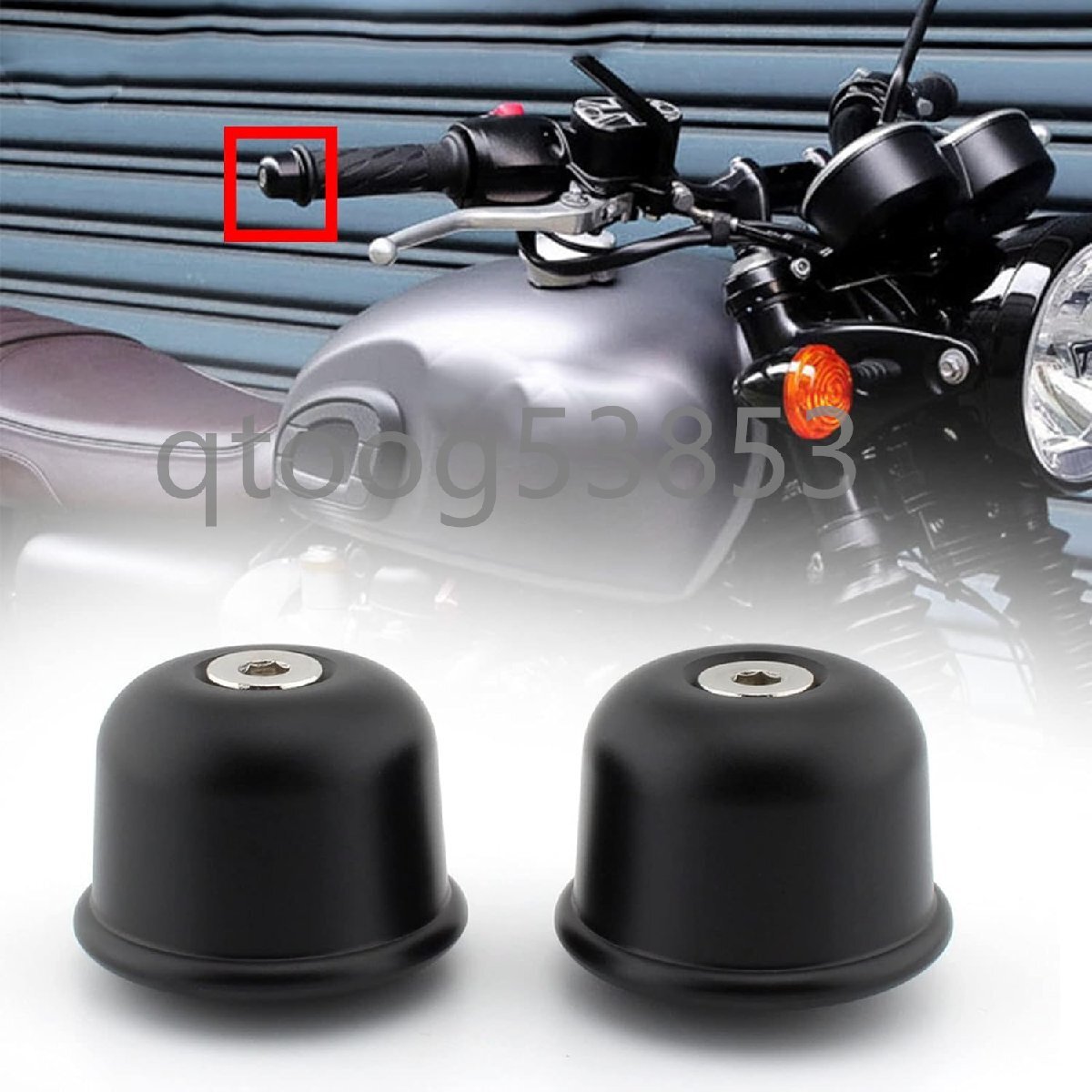 トライアンフ ボンネビル ストリートツイン ボンネビル T100 T120用 ハンドバーエンドキャップカバー拍卖