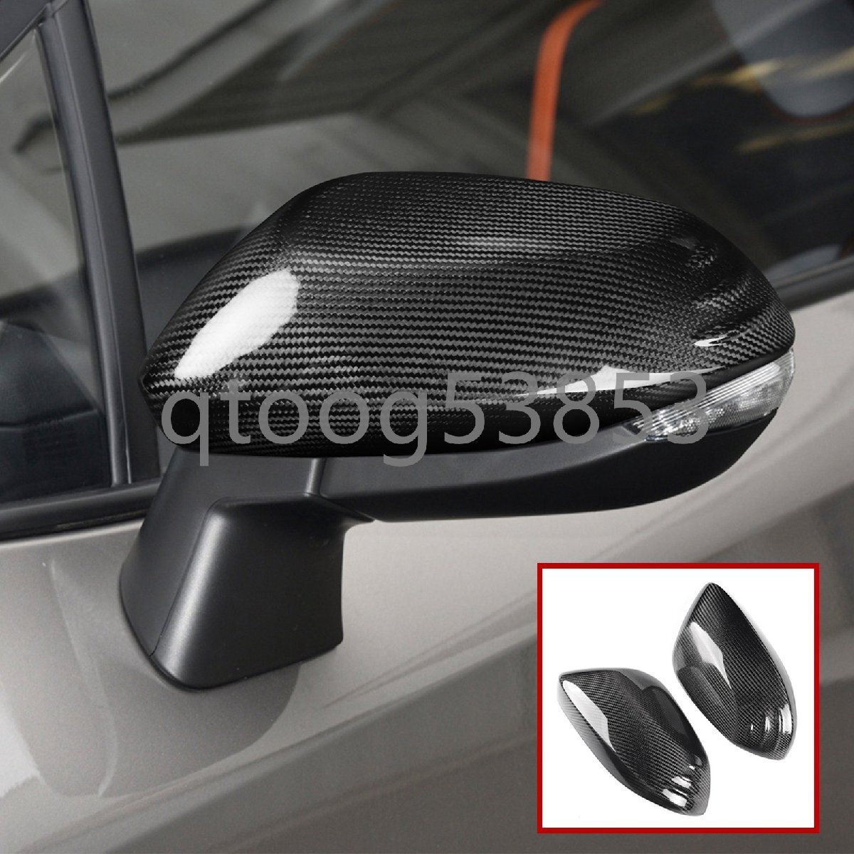 リアルカーボン製 トヨタ カローラ セダン スポーツ ツーリング 210 系 粘着式ミラーカバー左右セット拍卖