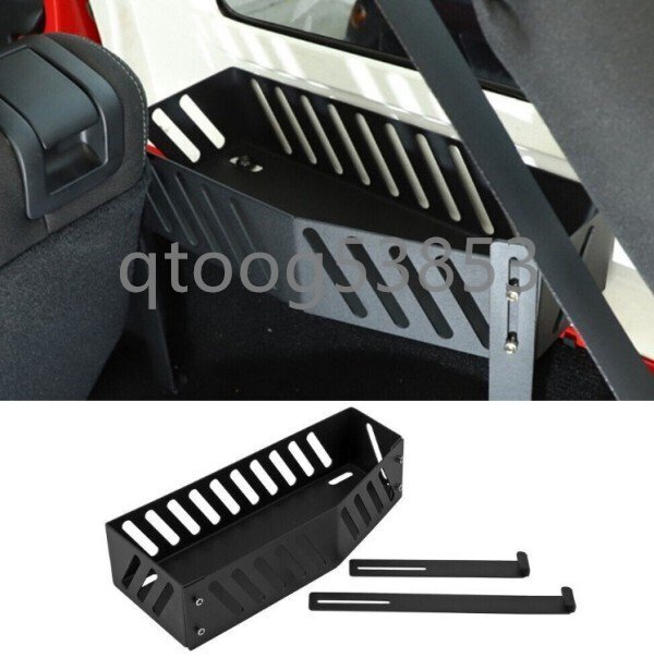 ジープ Wrangler JK 2007-2017年 4ドア専用 右リア トランク収納ボックス 工具入れ アルミ製 ブラック拍卖