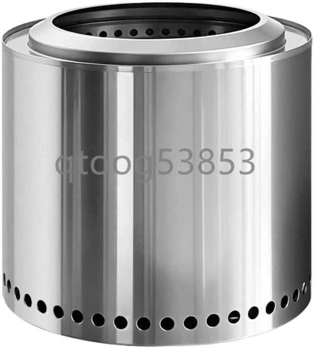 キャンプストーブ ソロ 焚き火台 二次燃焼 卓上薪 軽量 煙少ない 304ステンレス製 ペレット/薪/落ち葉対応 組立不要 収納袋付き アウトドア拍卖