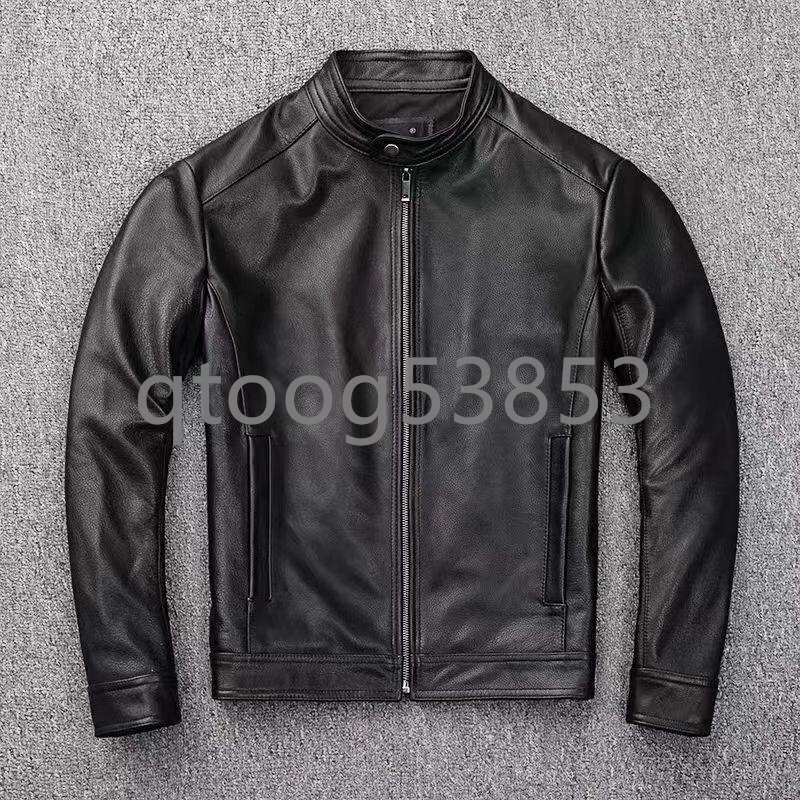 人気新品★メンズ★羊革★ライダースジャケット★ブラウン★シングル★★シープスキン★レザージャケット★革ジャン拍卖