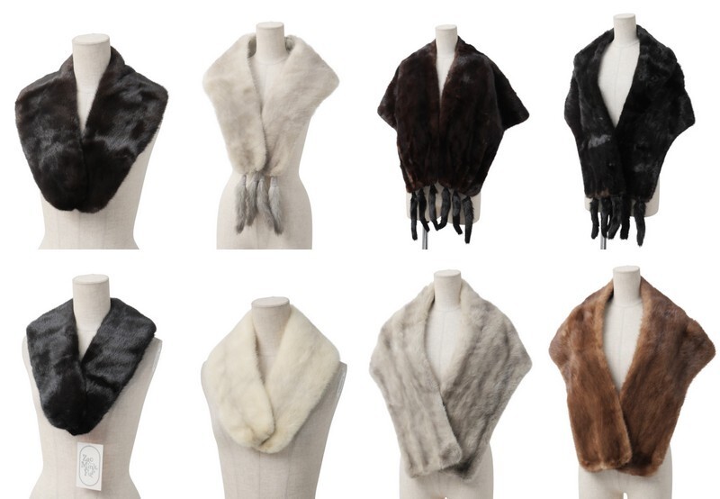 GS4569▼《まとめ売り8点セット》ミンク MINK ファーティペット ショール ストール マフラー リアルファー 本毛皮拍卖