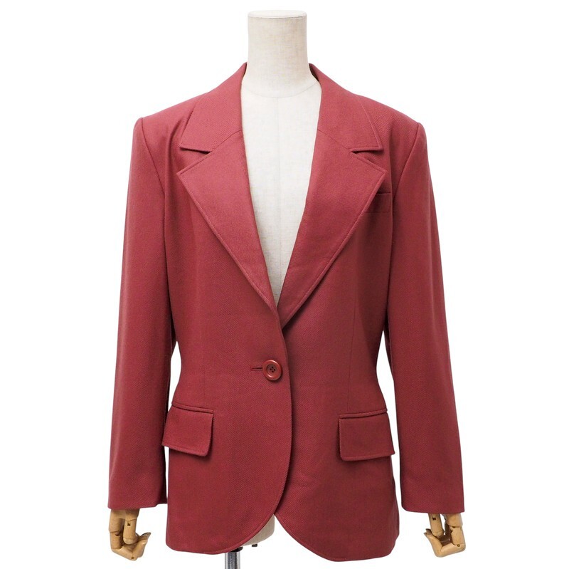 GS4418#クリスチャンディオール*Christian Dior*テーラードシングルジャケット*1ボタン*長袖*バーガンディ系*サイズM拍卖