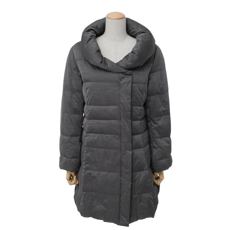 GS0246●LANVIN COLLECTION/ランバンコレクション*ダウンコート*ショールカラー*レディース サイズ40*グレー系拍卖