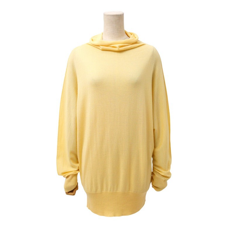 TI8757▼ランバンコレクション LANVIN COLLECTION*ウール×シルク×カシミヤ タートルネック ニットセーター チュニック size38 イエロー系拍卖