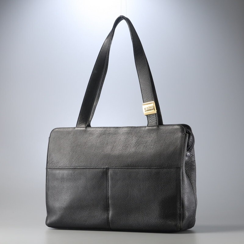 MI1629■Burberrys バーバリー レザー トートバッグ 手提げ 肩掛け 鞄 裏ノバチェック柄 ロゴ メタル装飾 A4対応 ブラック系拍卖