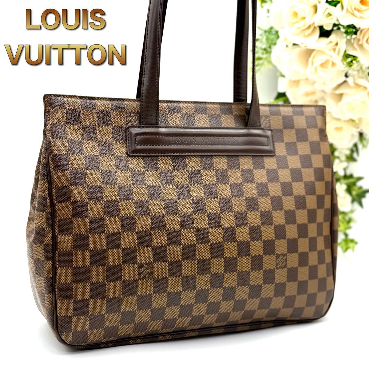 LOUIS VUITTON ルイヴィトン ダミエ エベヌ パリオリPM トートバッグ ショルダーバッグ ブラウン レディース N93拍卖