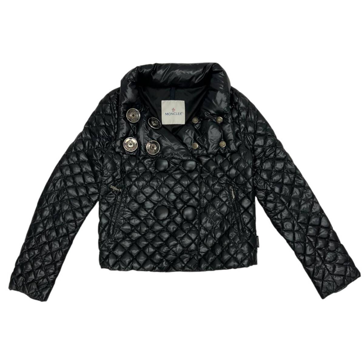 MONCLER モンクレール LAKER キルティング ダウン ジャケット 短丈 ボタン ブラック 国内正規品拍卖