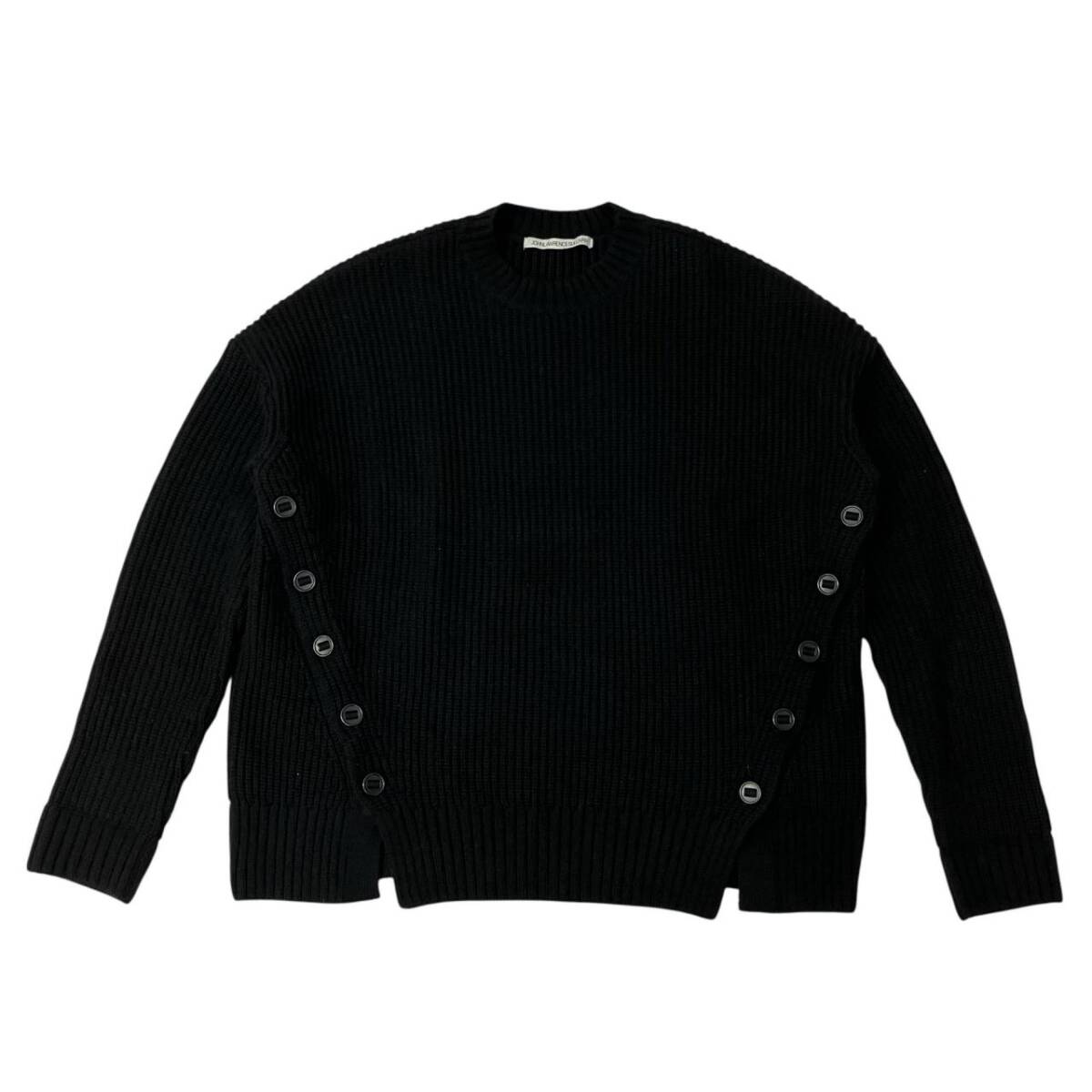 JOHN LAWRENCE SULLIVAN FRONT SIDE BUTTONED オーバーサイズニット 黒 サイズS メンズ拍卖