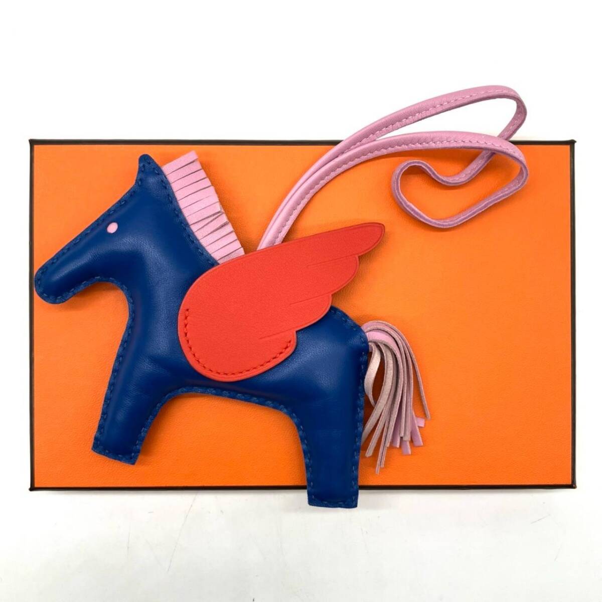 HERMES エルメス ロデオペガサス バッグチャームブルーフランス×カプシーヌ×モーヴシルベストル Z刻印拍卖