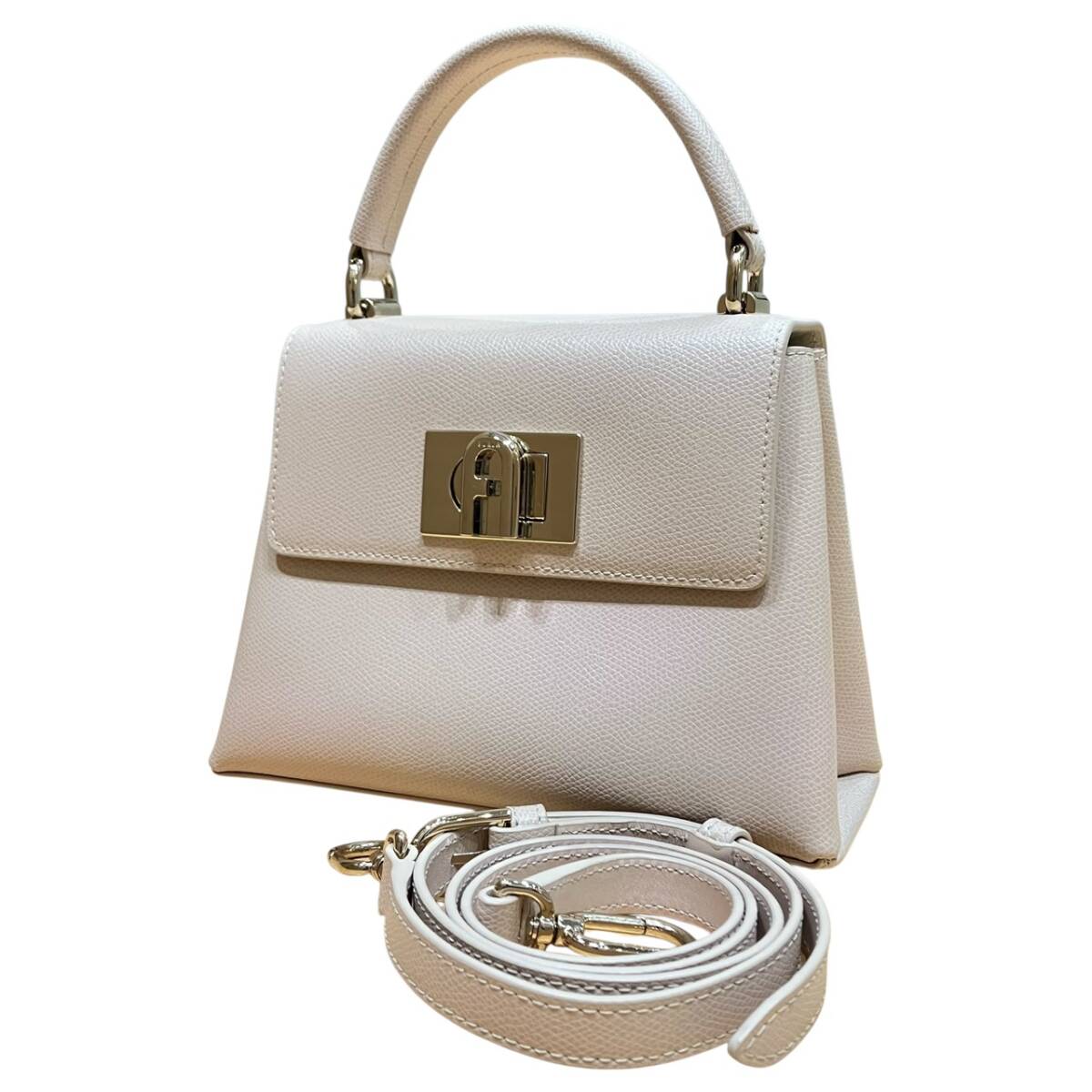 1円 Furla フルラ 2WAYショルダーバッグ ハンドバッグ ミニ トップハンドル レザー WB00109 ピンク シルバー金具拍卖