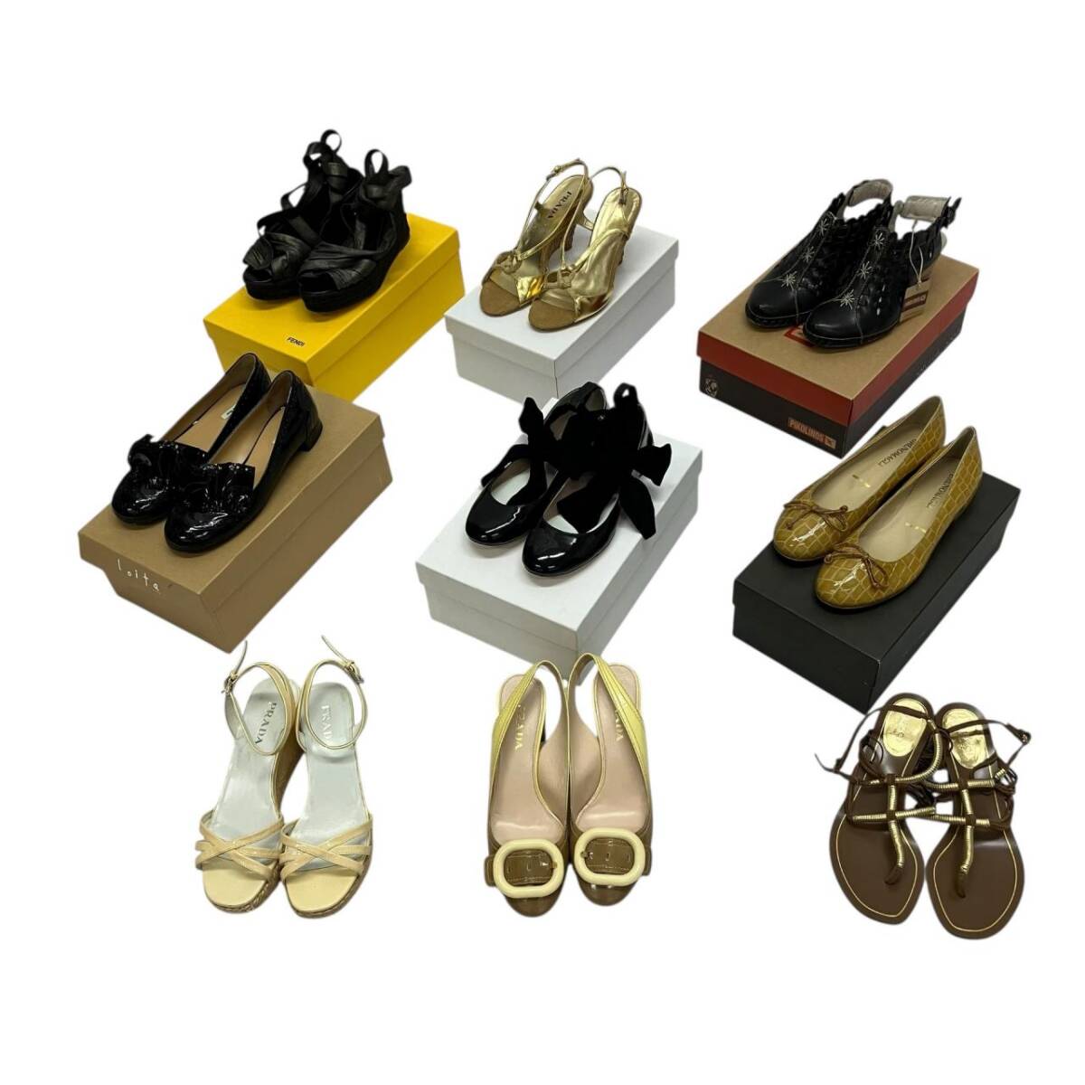 HERMES エルメス プラダ グッチ クロエ ミュウミュウ 等 レディースシューズ 9点セット 35〜35 1/2拍卖
