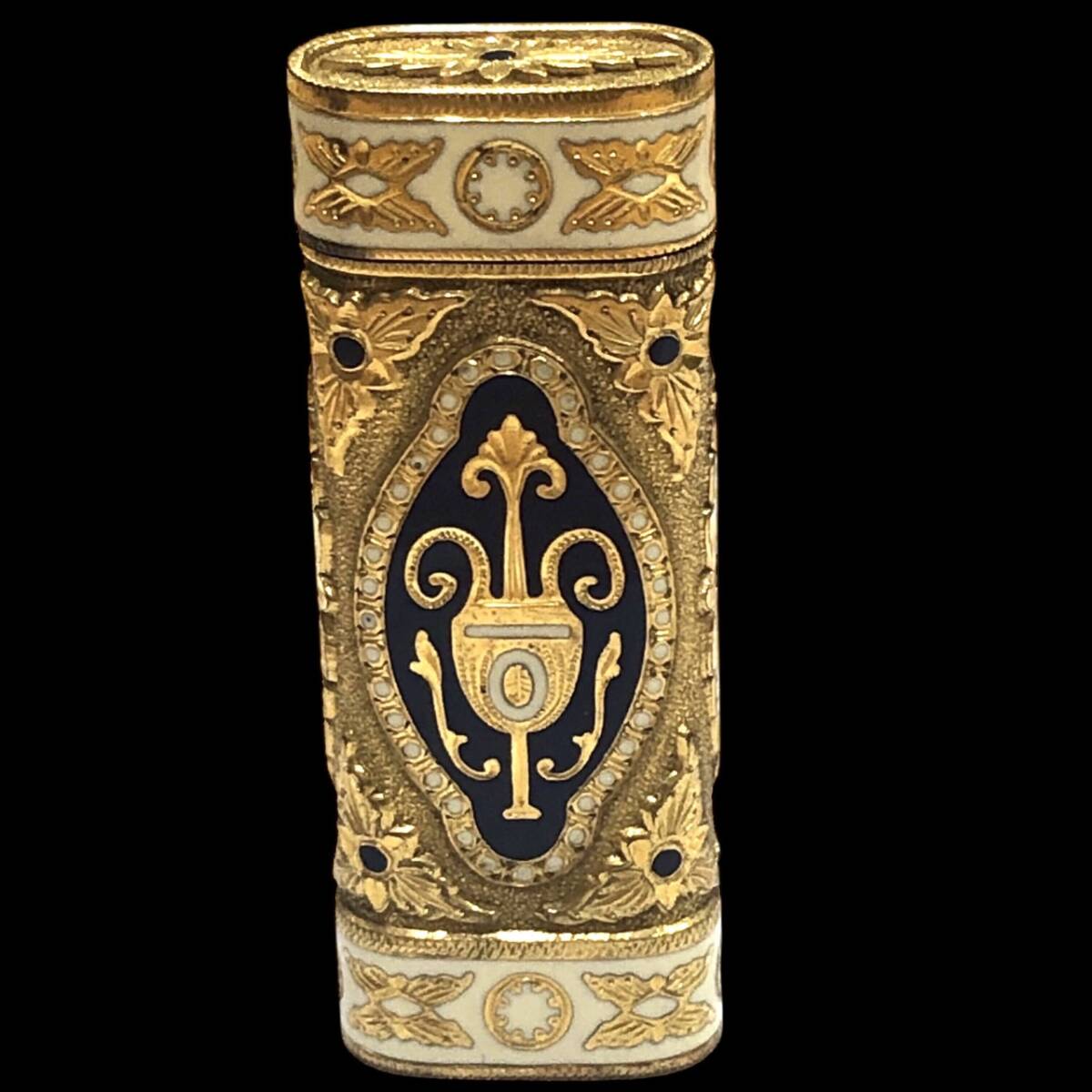 【着火未確認品】 CARTIER カルティエ 装飾 ガスライター 重量 110.8g ゴールドカラー × ボルドー メンズ拍卖