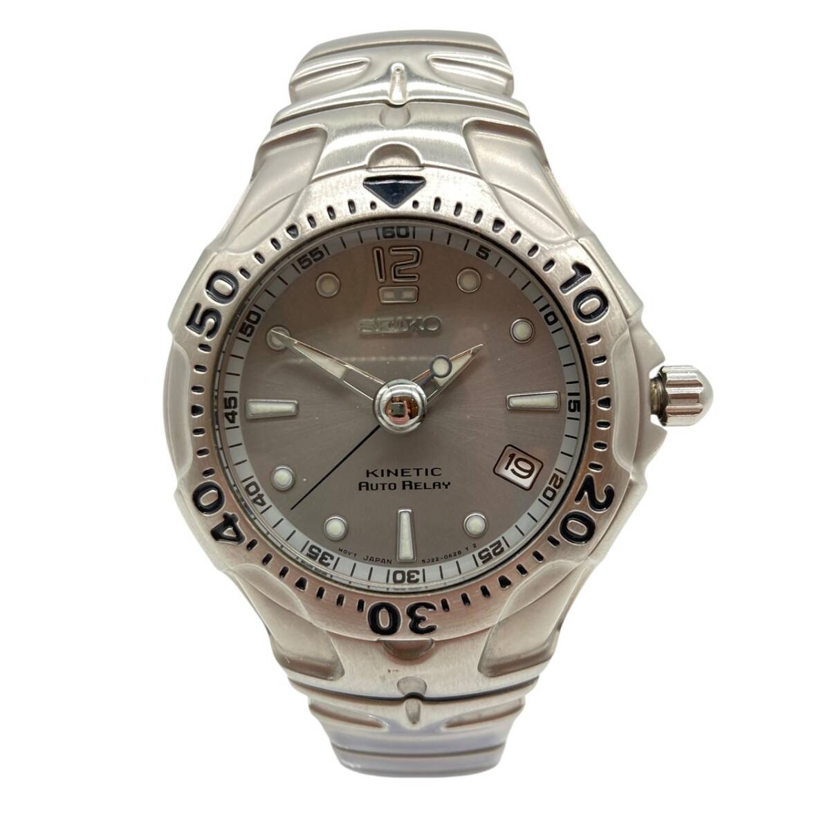 SEIKO セイコー 【クォーツ】SEIKO キネティック 5J22-0A60 グレー文字盤 オートQZ メンズ腕時計 稼働品拍卖