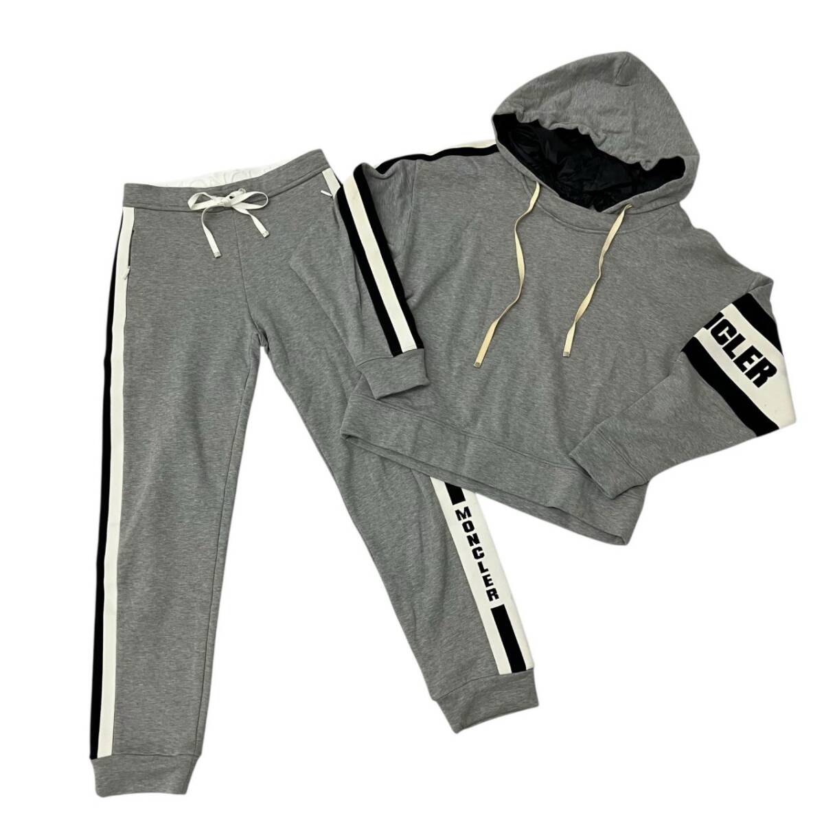 国内正規品MONCLER モンクレール スウェットセットアップ MAGLIA GOROCOLLO/PANTALONE スウェットパーカー フード着脱可 S/パンツ XS拍卖