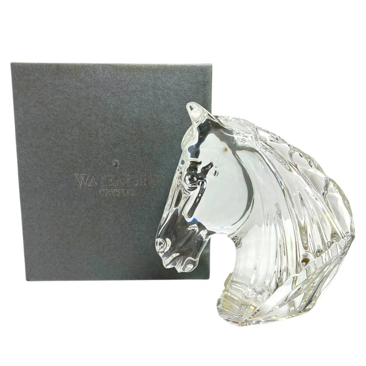 Waterford ウォーターフォード ホースヘッド ホース ペーパーウェイト クリスタルガラス オブジェ インテリア 置物拍卖