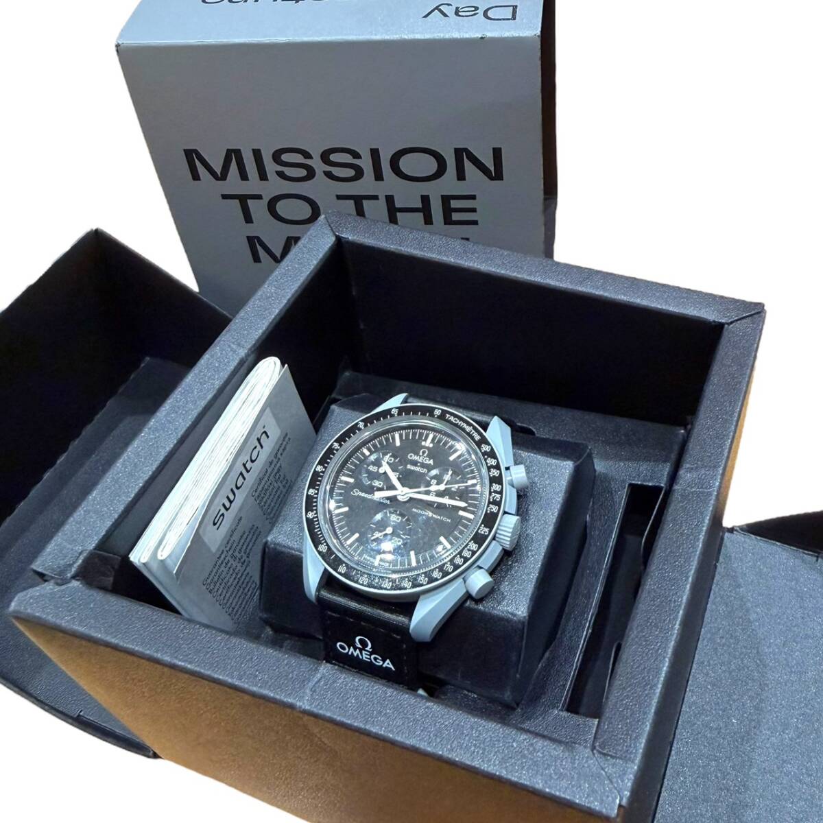 OMEGA×スウォッチ ムーンスウォッチ MoonSwatch mission to the moon 腕時計 クロノグラフ タキメーター Speedmasterグレー×ブラック系拍卖