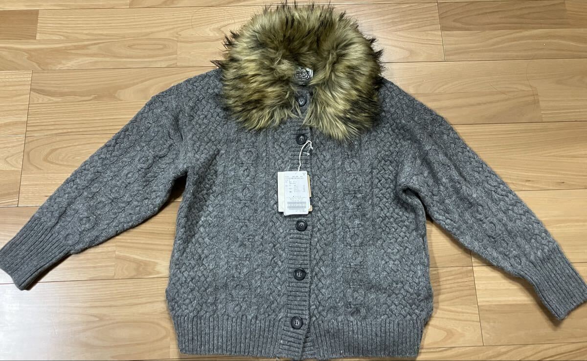 Spick&Span ハミルトンケーブルカーディガン グレー スピックアンドスパン フェイクファー レディース 古着 フリーサイズ 上着 拍卖